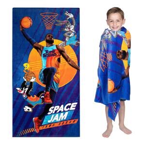 Space jam kids super soft cotton beach and bath towel 28”x58”